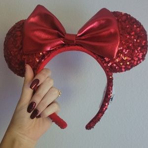 Minnie Mouse Sequined Ears - Red